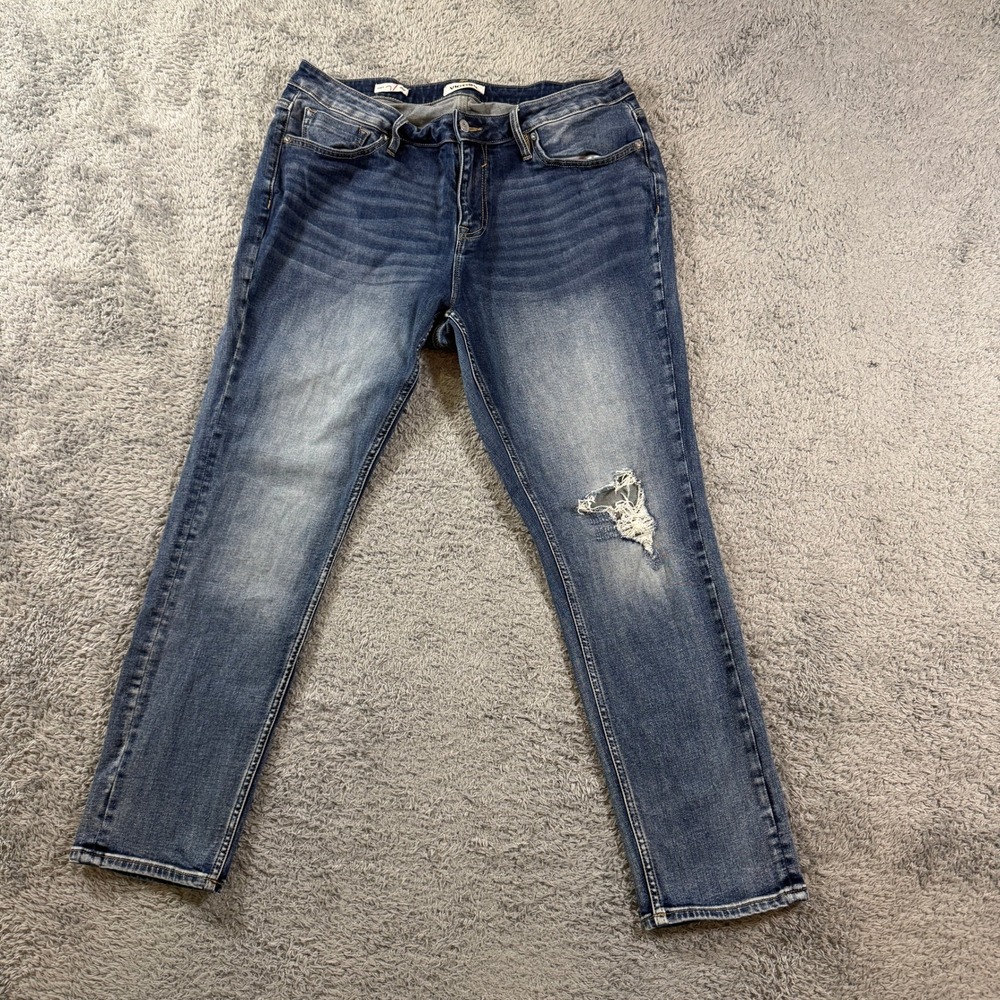 Vigoss Jagger Skinny Jeans Size 16 Blue Distressed Medium Wash Denim Women